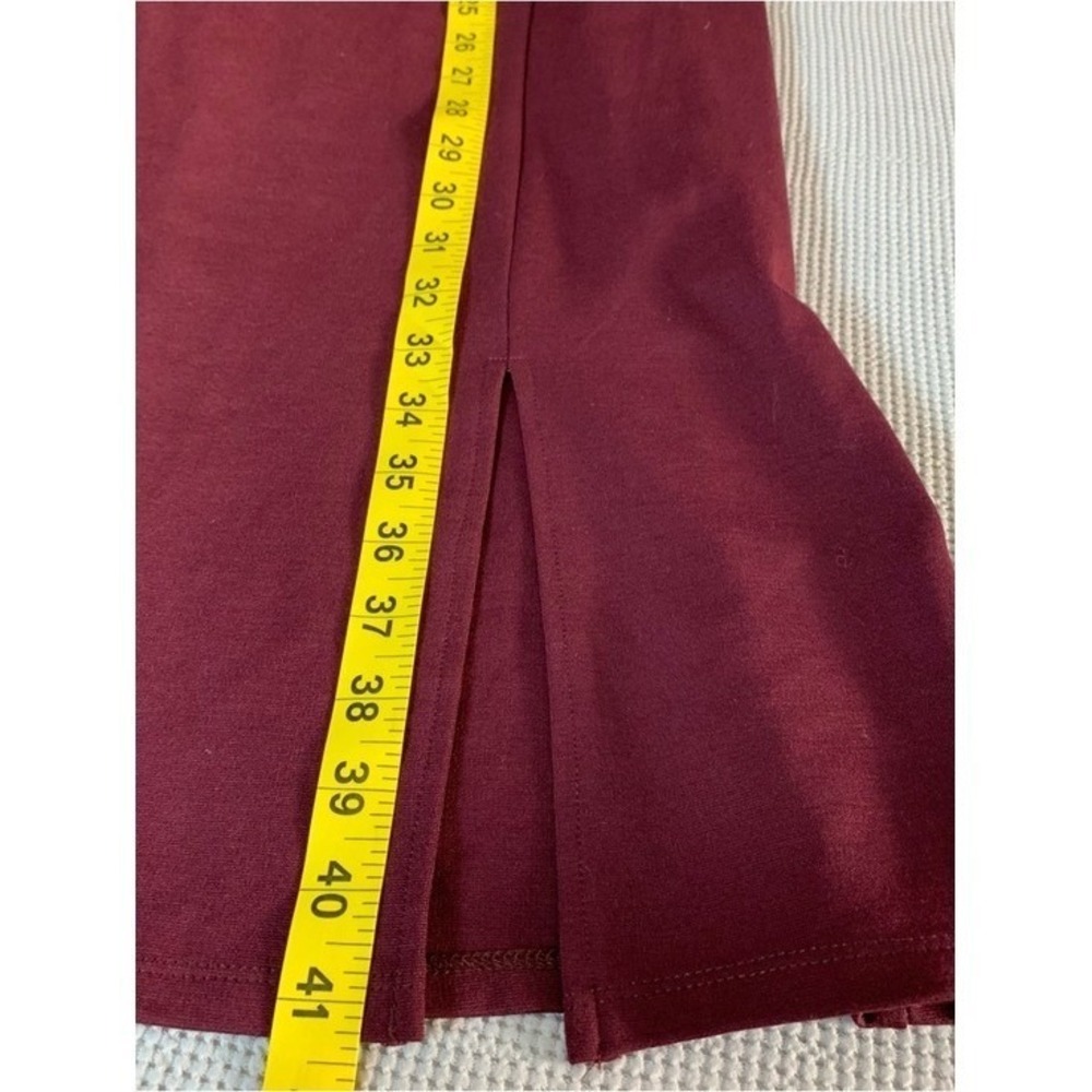 nine britton Double-Strap‎ V-Neck Midi Dress Burgundy Plum Large Career Evening - Picture 10 of 11